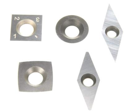 China 5 Stück Holzdrehkarbid-Schneider Einsätze einschließlich Rund / Quadrat / Diamantform für DIY Drehmaschine zu verkaufen