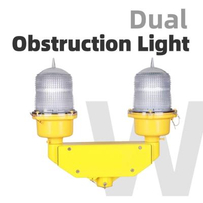 China Dual Fixture FAA L-810 Obstruction Light IP67 Waterproof Double Obstruction Light for sale