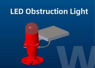 China Solar Red Obstruction Light For Tall Buildings Towers Cranes And Bridges for sale
