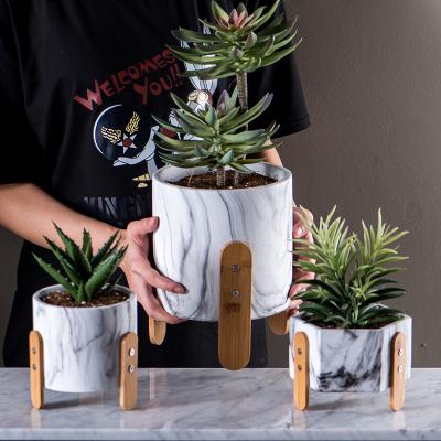 China Table Pots Succulents Plant Pots Homewares Decorative Items Mini Cement Flower Pots Marbled Texture Planters for sale