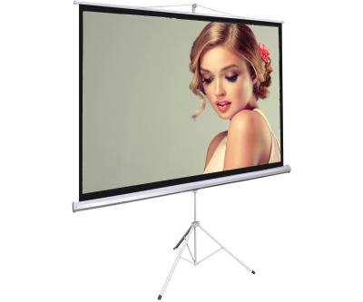 China Matte White Tripod Projection Screen Stand / Floor Pull Up Movie Theater Screen for sale