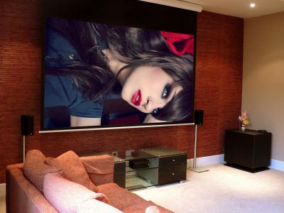 China Tela blanca motorizada teledirigida de la pantalla de la fibra de vidrio de la pantalla de proyector 3D en venta
