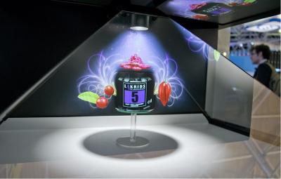 China Mostra do holograma da chapa metálica 3D, exposição holográfica para a feira profissional à venda