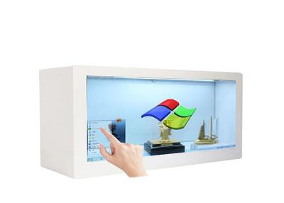 China a exposição do holograma 3D a pirâmide transparente LCD do holograma de 75 polegadas apresenta a exposição Holobox video do museu da joia da caixa à venda