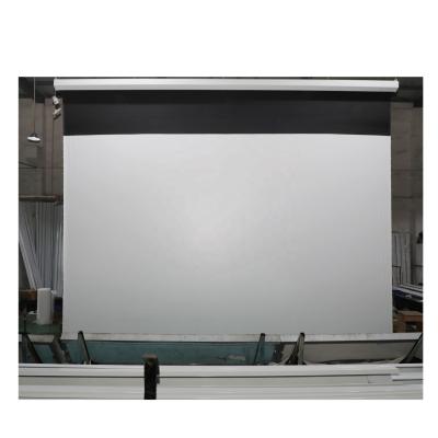 China 300 Inch Electric Projector Screen Tab Tensioned Motorized Projection Screen For Outdoor for sale