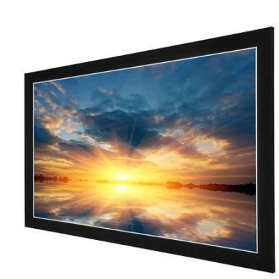 China Acoustically Transparent Fabric Fixed Frame Projection Screen With Velvet Aluminum Frame for sale