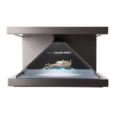 China 3  Sides View 3D Hologram Pyramid Holo Showcase with Adjustable Led Light for sale