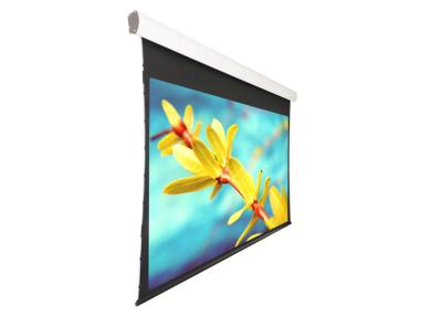 China Custom 16/9  Tab Tensioned Motorized Screen with HD Flexible White for Luxury Cinema for sale