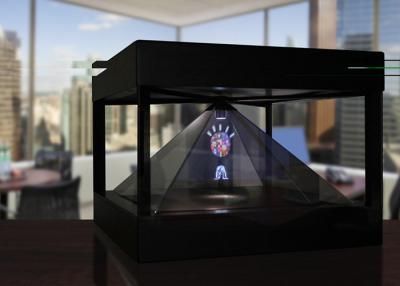 中国 プロダクト提示、4 つの側面からの眺めのためのレーザー光線写真ピラミッド 3D のホログラム箱 販売のため