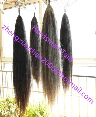 China Triple thickness 90-95cm natural tapered dyed black false horse tail extensions for sale