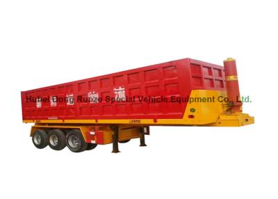 China 3 axles end tipping semi trailer/rear dump semitrailer for truck 50 - 60 Ton for sale