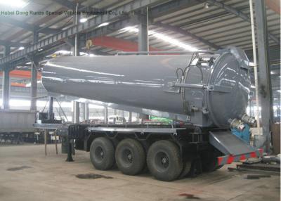 China Tri remolque semi séptico de la bomba del VAC de los árboles para la operación de Off Road y del campo petrolífero 28000 L en venta