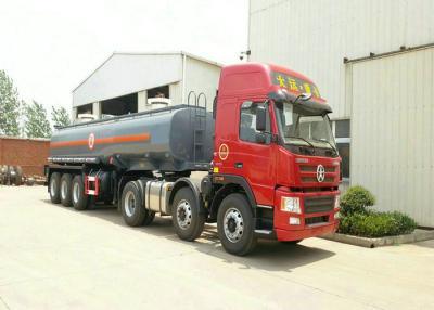 China 3 Axles Spring Suspension Chemical Tanker Truck For 33CBM Sodium Hypochlorite NaOCl for sale