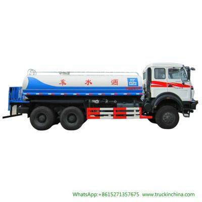 Chine Beiben À ROUES MOTRICES outre du camion-citerne aspirateur en acier de l'eau de route 6x6 avec la pompe à eau Bowser pour le transport nettoient l'eau potable 16-18cbm à vendre