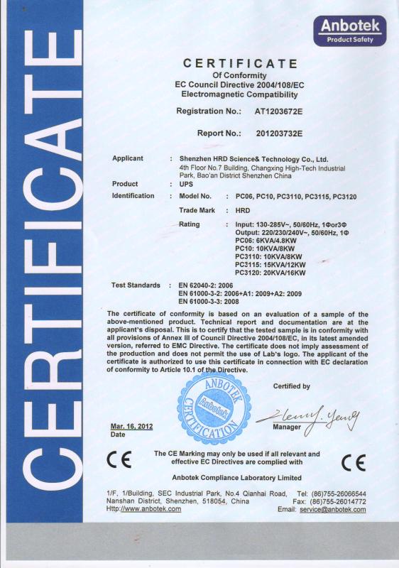 CE - Shenzhen HRD SCI&TECH CO.,Ltd