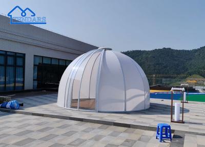 China Transparent Customized Geodesic Connectors Mini Sunroom Glamping Hotel Dome Tent With Bathroom zu verkaufen