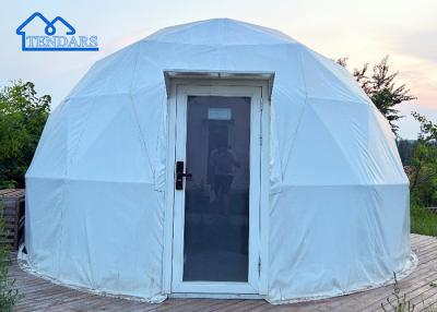 China Outdoor Custom Logo Printed Glamping Dome Tent Luxury Geodesic House Dome Tent Te koop