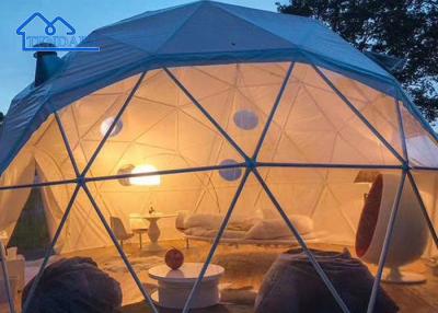China White Green Glamping Hotel Tent , Geodesic Dome Tents Waterproof Eco Tent Price for sale