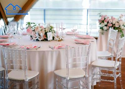 China Custom Resin Event Chair Transparent Plastic Dining Chair For Weddings And Banquet Tent Accessories à venda