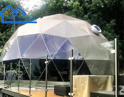 中国 Outdoor White Red Yellow Commercial Dome Tent With Platform For Hotel Camping Long Live 販売のため