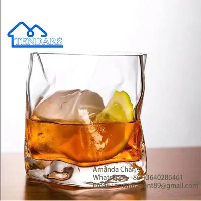 中国 Party Tent Accessories,Twisted Whiskey Glass Shaped Household Clear Crystal Glass Water Cup 販売のため