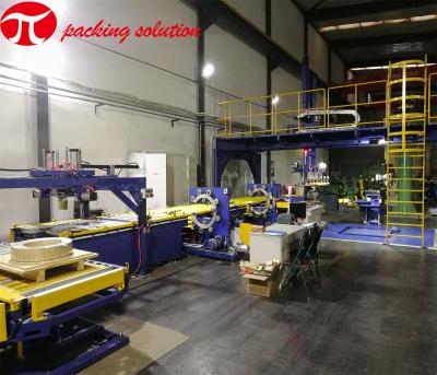 China Horizontal Steel Coil Wrapping Line 508/610mm ID Automatic Loading CE Approved for sale