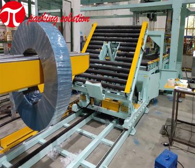 China Customized  Steel Coil  Wrapping Line 800mm OD Horizontal Type Reasonable And Compact Layout for sale