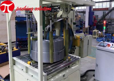 China Automated PLC Control Vertical Pvc Hose Coil Packing Wrapping Machine4m/Min Roller Speed for sale