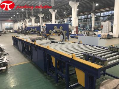 China Fully Automatic Horizontal Stretch Wrapper 20-90r/Min 380V 50HZ With Motor Driven Conveyor for sale
