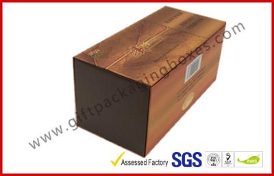 China Brown Food Grade Cigar Gift Paper Box  with Tissue Paper Printed for sale