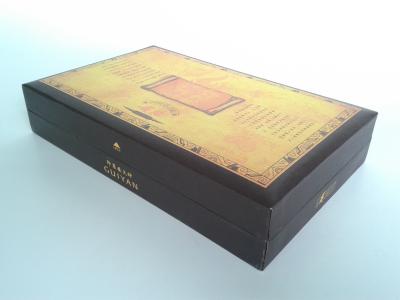 China Printed Rigid Board Gift Packaging Box With Sponge Tray, Hot Stamping Luxury Cigar Gift Boxes for sale