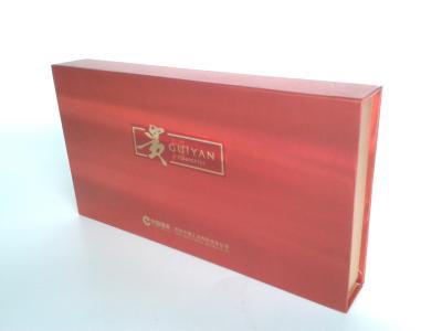 Chine Les caisses d'emballage faites main de cadeau de cigare, haut aimant rouge de couleur d'impression de papier argenté de gradient de qualité enferme dans une boîte le fabricant à vendre