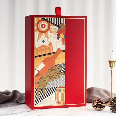 China New Year Red Wine Gift Box Double Universal Zodiac Lafite Double Gift Box à venda