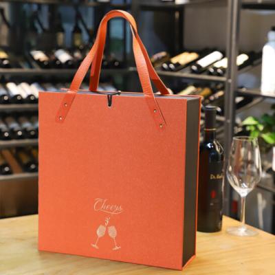 Китай Коробка коробок изготовленного на заказ вина подарочной коробки вина верхнего сегмента пустого двойного упаковывая кожаная продается