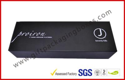 China Black Curlers Electronics Packaging Boxes , Coated Paper Packaging Box With Corrugated Paper Stand for sale