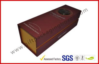 China La plata hecha a mano imprimió las cajas de empaquetado del vino gris del tablero 1400g, cajas de empaquetado del regalo magnético del vino en venta