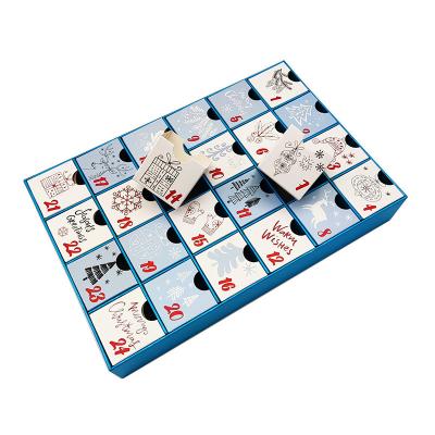 China Christmas Day Comes 24 Days Countdown Calendar Blind Box Empty Box Countdown Pull Gift Box Customization for sale