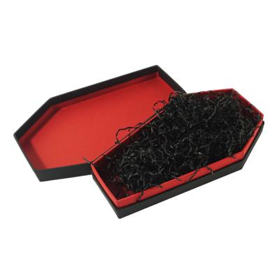 Китай Mini Halloween cardboard coffin-shaped premium packaging gift shipping snack box with lid gift box customization продается