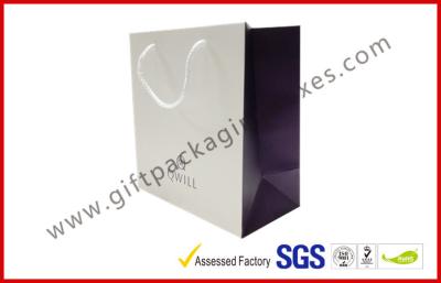 China Colorful Printed Custom Paper Gift Bags With Cotten Handles , Spot UV Logo Paper Shopping Bags for sale