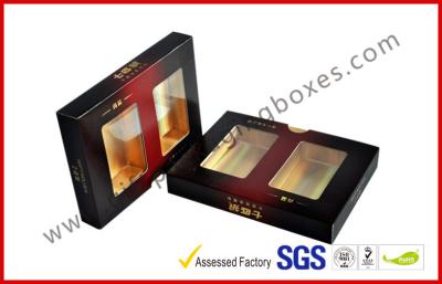 China Matt Varnish Foil Paper Cigar Gift Box With Golden / Cigar Gift Sets for sale