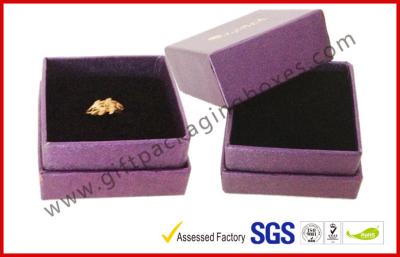 China Foil Gold Apparel Gift Boxes / Wedding Ring Boxes With Black Velvet Foam for sale