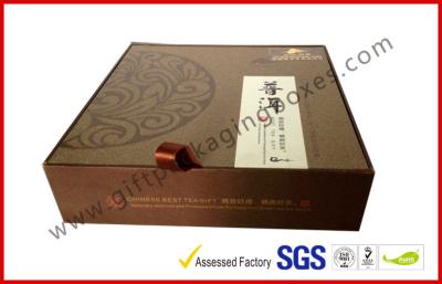 China Caixas de presente luxuosas de Hiend para o chá de Puer com teste padrão UV Coverring do ponto original do projeto à venda