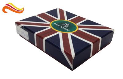 China UK Flag Top and Base Handmade Wallet Apparel Gift Boxes , Customized 1200g Rigid Board Packaging Boxes for sale