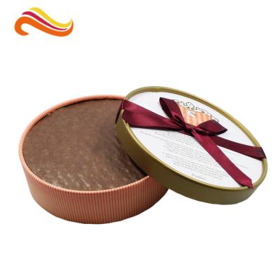 Китай Коробки круглого подарка шоколада Baileys упаковывая с офсетной печатью/тесемкой для платья венчания продается