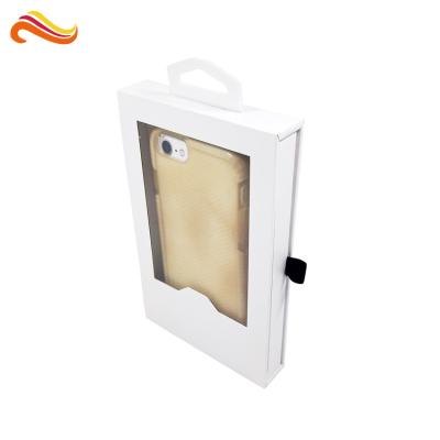 China Mobile Phone Case Electronics Packaging Window Box Spot UV/ Hot Stamping for sale