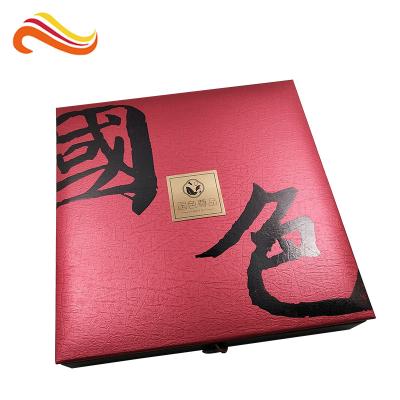 China Caja de empaquetado hecha a mano del té de tarde/del chocolate del regalo de la torta de la luna, regalo de oro de sellado caliente del chocolate en venta