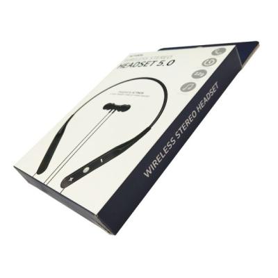 China Caja de regalo personalizada del papel de la cartulina que empaqueta con la moda ULTRAVIOLETA del punto para las auriculares en venta