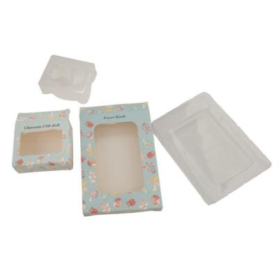 China Foldable Customized Card Board Packaging Box Clear PVC Window Paper With Blister Inside for sale