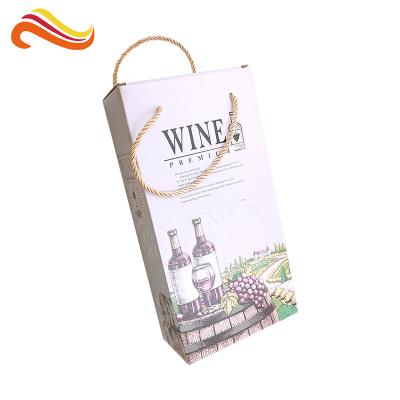 China Überzogene Pappwellpappe-Kasten-Wein-Flasche, die aufbereitete Materialien verpackt zu verkaufen