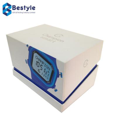 China Blue And White Cardboard Paper Gift Packaging Boxes For Watch for sale
